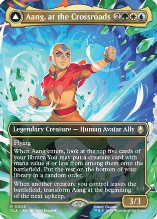 Aang, at the Crossroads (Borderless) (TLA-304) - Avatar: The Last Airbender [Rare]