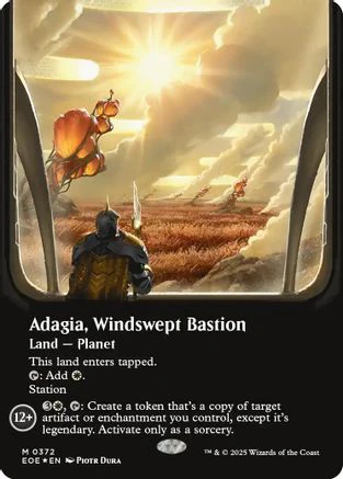 Adagia, Windswept Bastion (Borderless) (Galaxy Foil) (EOE-372) - Edge of Eternities Foil [Mythic]