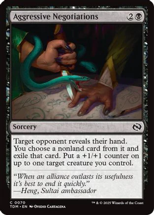 Aggressive Negotiations (TDM-070) - Tarkir: Dragonstorm Foil [Common]