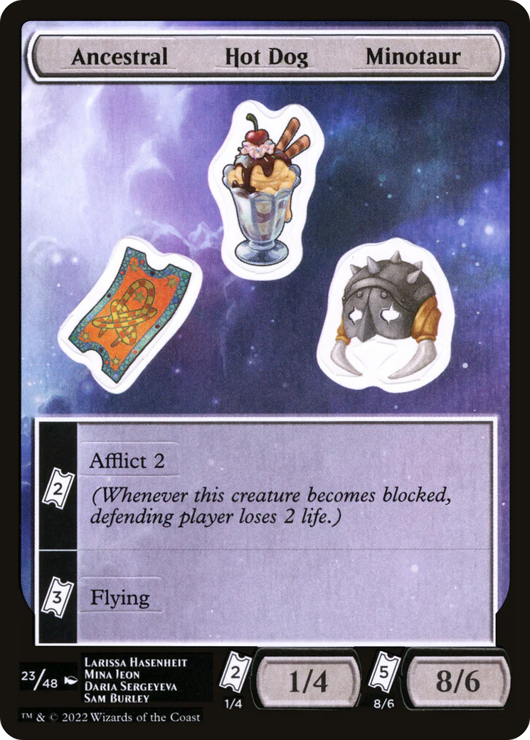 Ancestral Hot Dog Minotaur (SUNF-023) - Unfinity Sticker Sheets [Common]