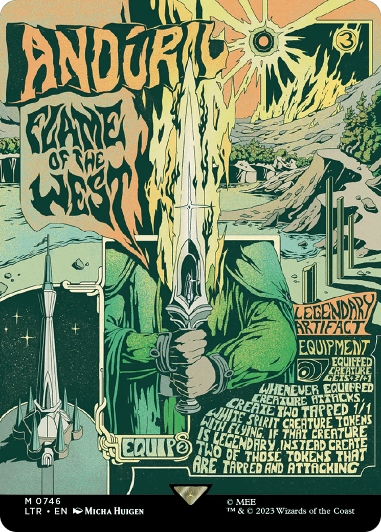 Andúril, Flame of the West (LTR-746) - The Lord of the Rings: Tales of Middle-earth (Borderless) Foil [Mythic]