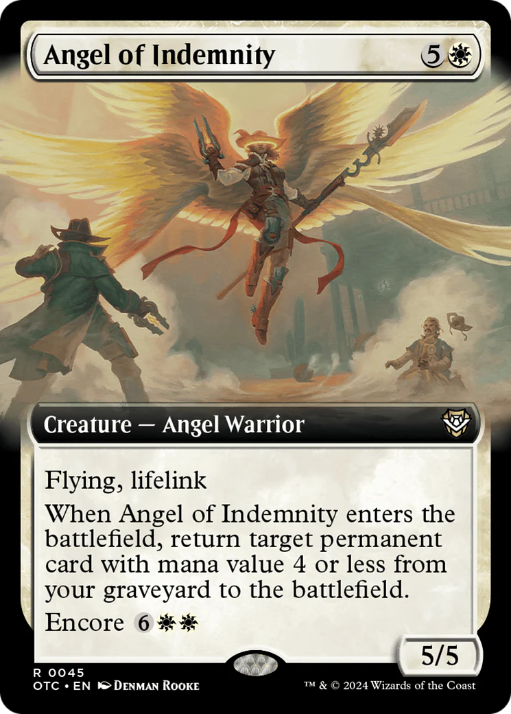 Angel of Indemnity (OTC-045) - Outlaws of Thunder Junction Commander: (Extended Art) [Rare]