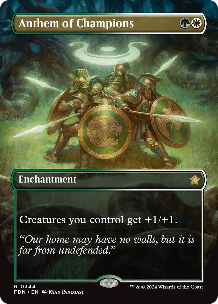 Anthem of Champions (FDN-344) - Foundations (Borderless) Foil [Rare]