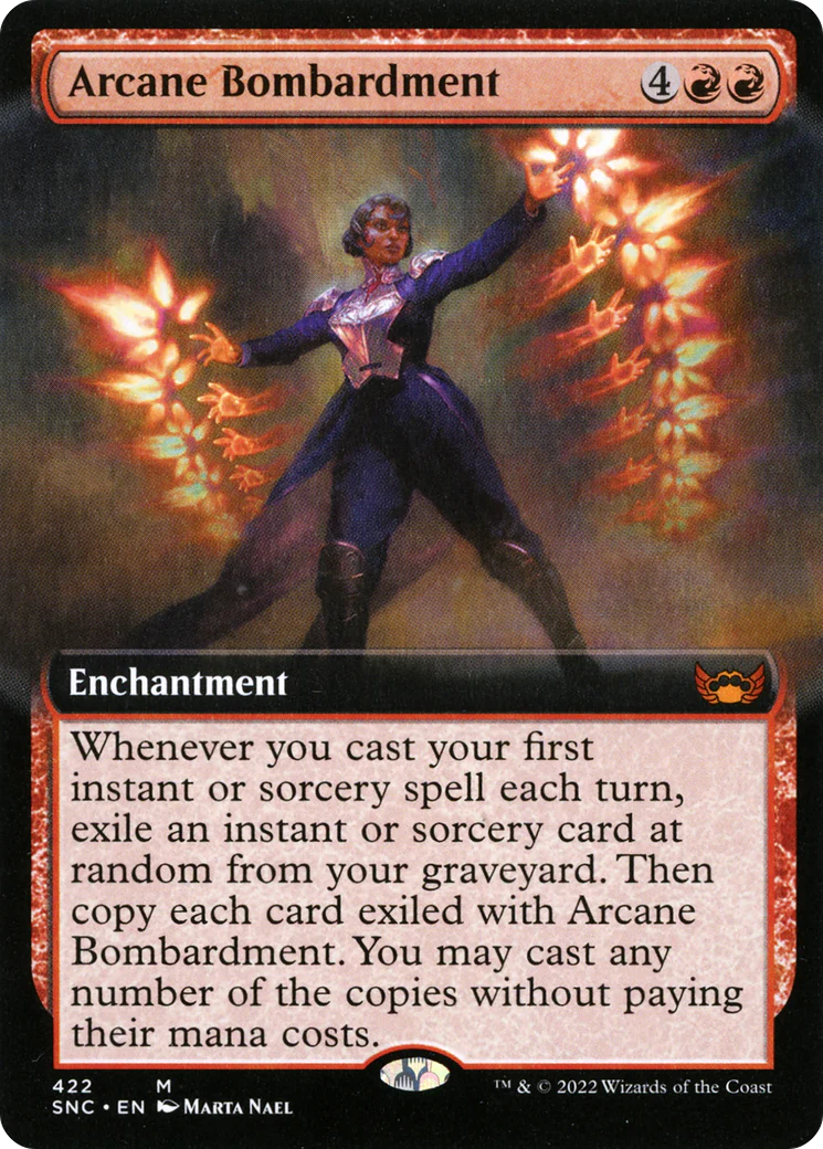 Arcane Bombardment (SNC-422) - Streets of New Capenna: (Extended Art) [Mythic]