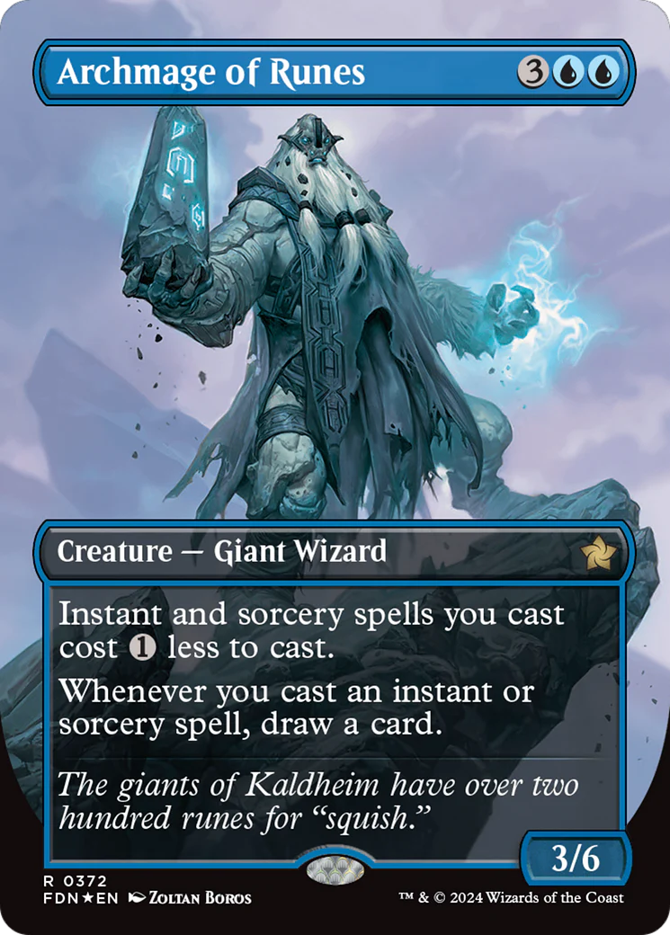 Archmage of Runes (FDN-372) - Foundations (Borderless) Foil [Rare]