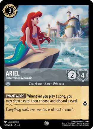 Ariel - Determined Mermaid (174/204) - Ursulas Return Cold Foil [Common]