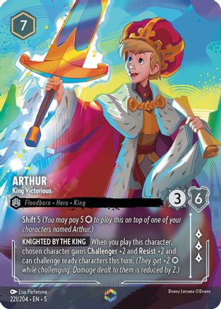Arthur - King Victorious (Enchanted) (221/204) - Shimmering Skies Holofoil [Enchanted]