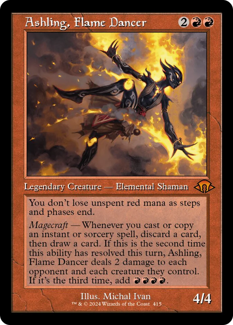 Ashling, Flame Dancer (MH3-415) - Modern Horizons 3 [Mythic] Retro Frame