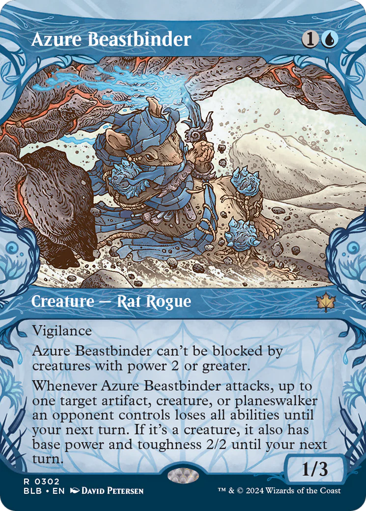 Azure Beastbinder (BLB-302) - Bloomburrow: (Showcase) [Rare]