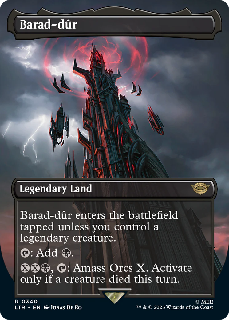 Barad-dûr (LTR-340) - The Lord of the Rings: Tales of Middle-earth (Borderless) Foil [Rare]