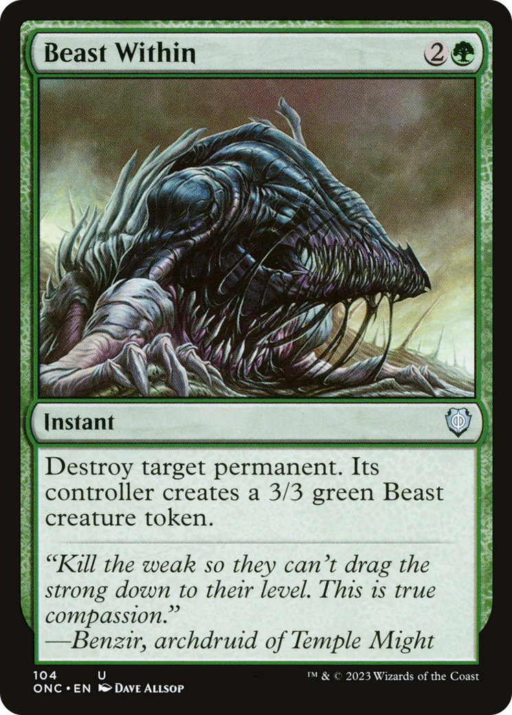 Beast Within (ONC-104) - Phyrexia: All Will Be One Commander [Uncommon]