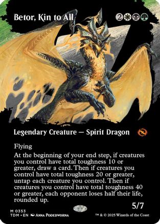Betor, Kin to All (Borderless) (TDM-353) - Tarkir: Dragonstorm [Mythic]