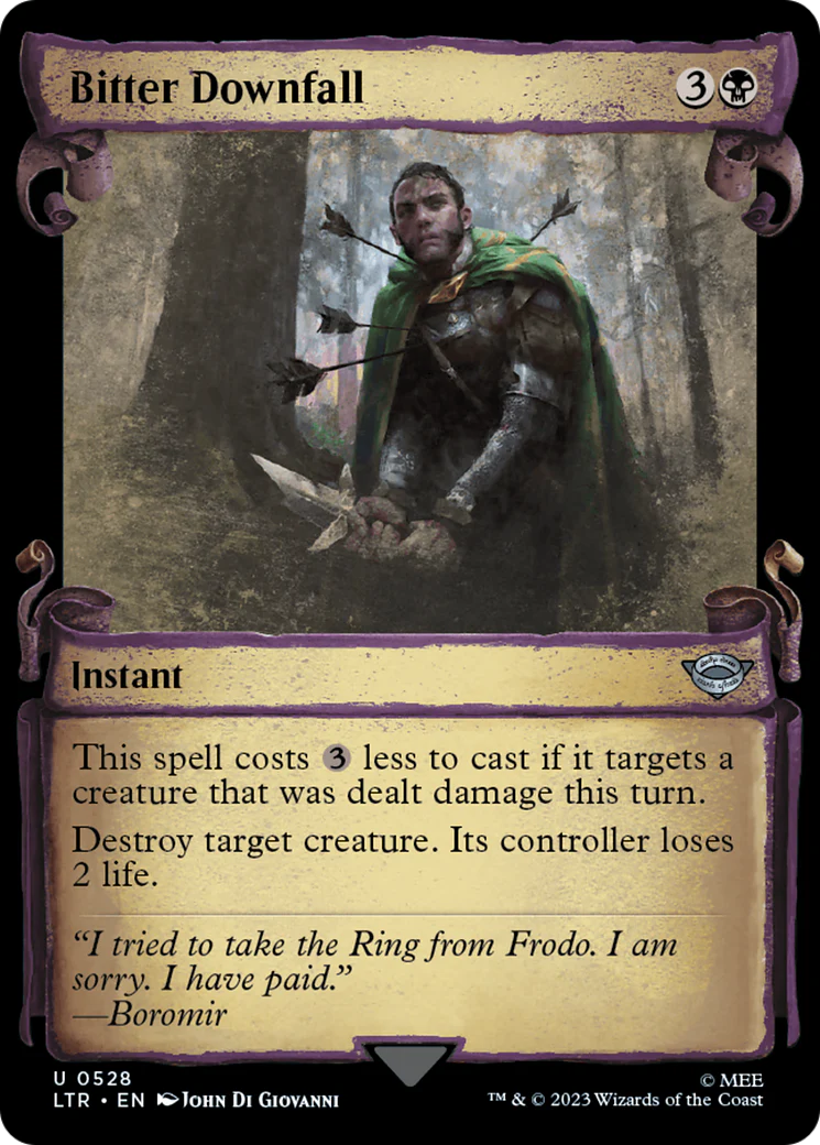 Bitter Downfall (LTR-528) - The Lord of the Rings: Tales of Middle-earth: (Showcase) Scroll Foil [Uncommon]