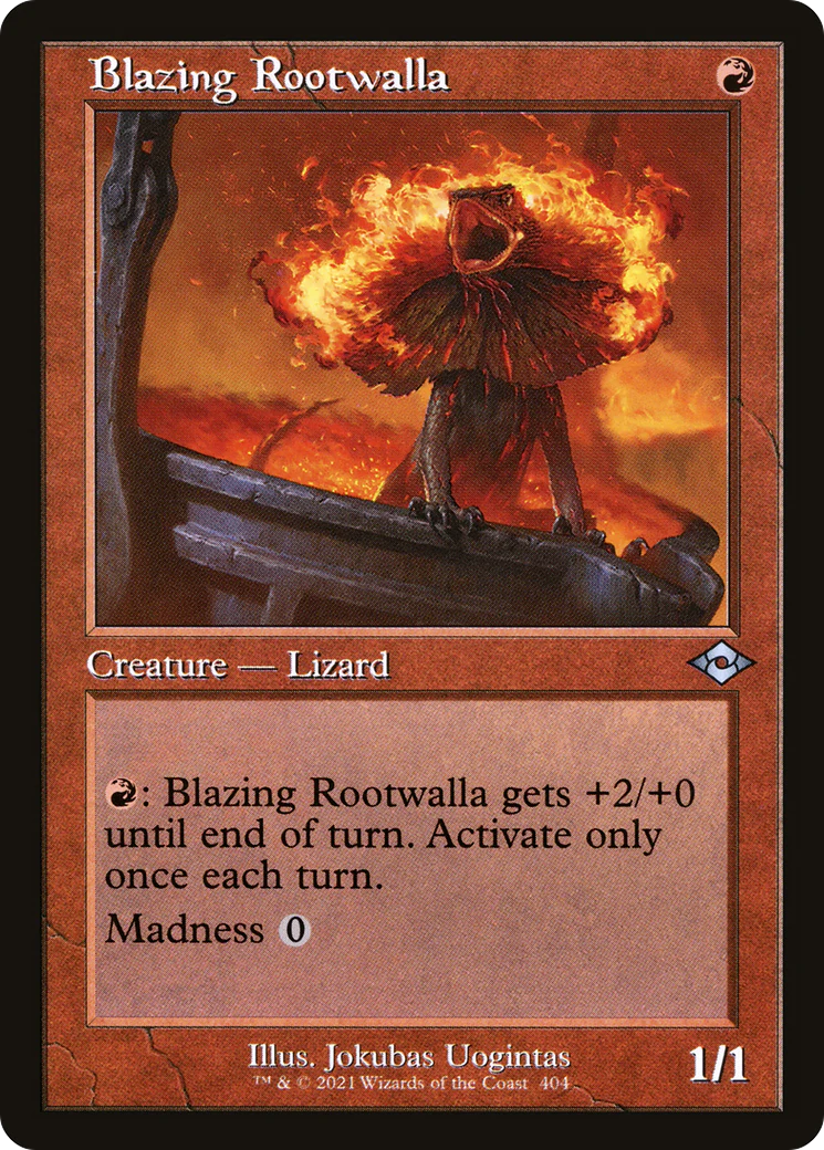 Blazing Rootwalla (MH2-404) - Modern Horizons 2 Etched Foil [Uncommon] Retro Frame