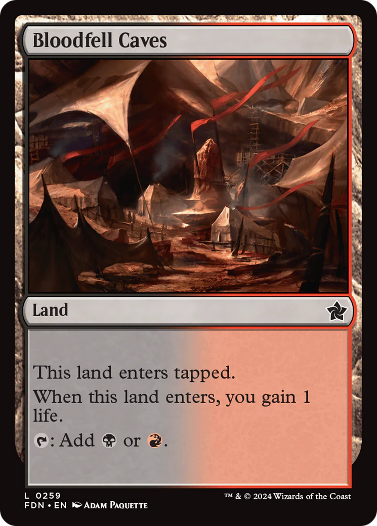 Bloodfell Caves (FDN-259) - Foundations Foil [Common]