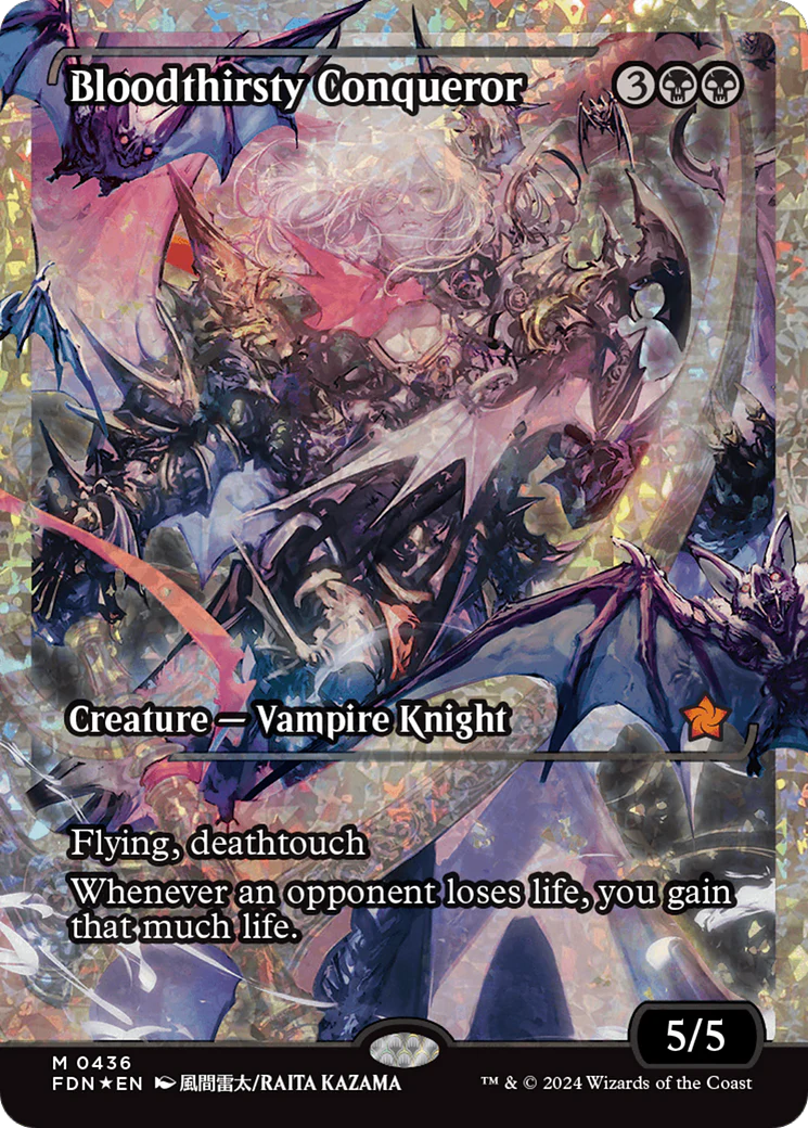 Bloodthirsty Conqueror (FDN-436) - Foundations: (Showcase) Foil [Mythic]