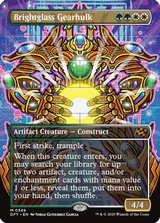 Brightglass Gearhulk (Borderless) (DFT-348) - Aetherdrift Foil [Mythic]