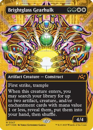 Brightglass Gearhulk (Borderless) (First-Place Foil) (DFT-547) - Aetherdrift Foil [Mythic]