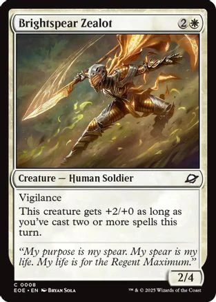 Brightspear Zealot (EOE-008) - Edge of Eternities [Common]