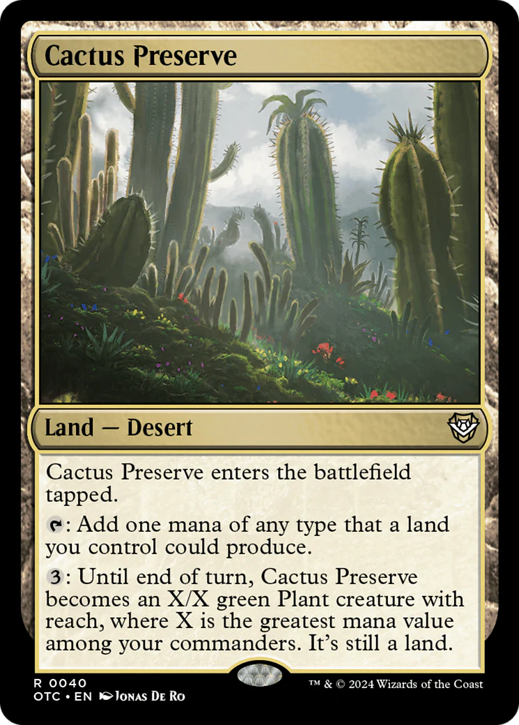 Cactus Preserve (OTC-040) - Outlaws of Thunder Junction Commander Foil [Rare]