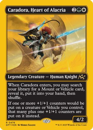 Caradora, Heart of Alacria (First-Place Foil) (DFT-476) - Aetherdrift Foil [Rare]
