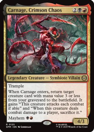 Carnage, Crimson Chaos (SPM-125) - Marvel's Spider-Man [Rare]
