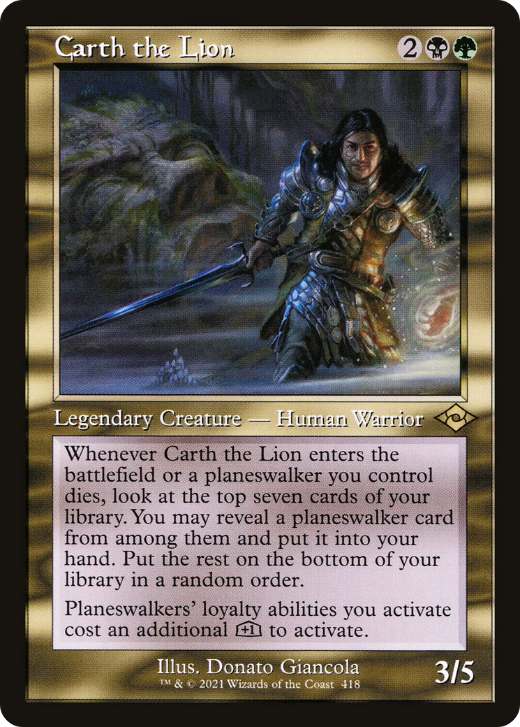 Carth the Lion (MH2-418) - Modern Horizons 2 Foil [Rare] Retro Frame