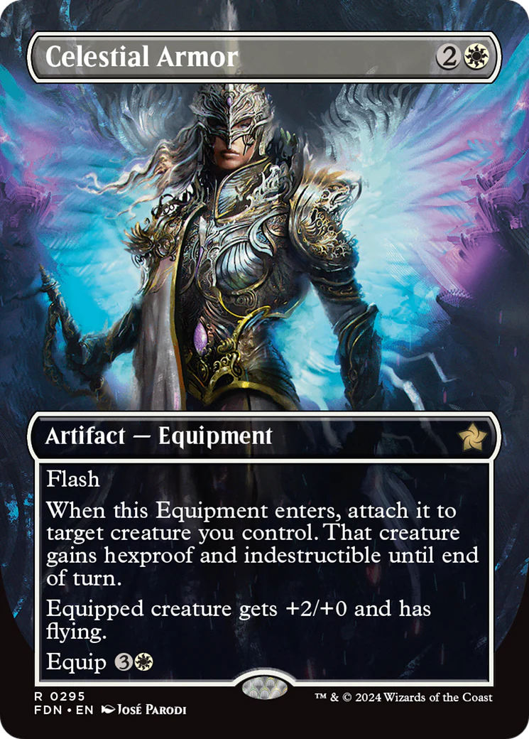 Celestial Armor (FDN-295) - Foundations (Borderless) Foil [Rare]