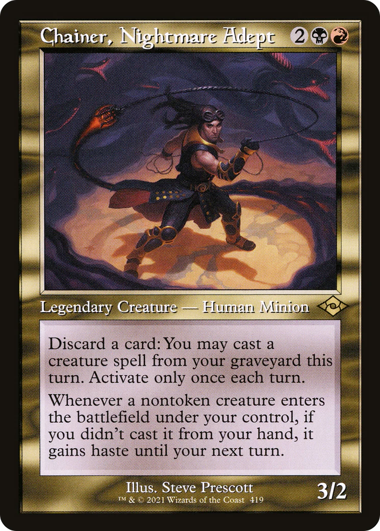 Chainer, Nightmare Adept (MH2-419) - Modern Horizons 2 [Rare] Retro Frame