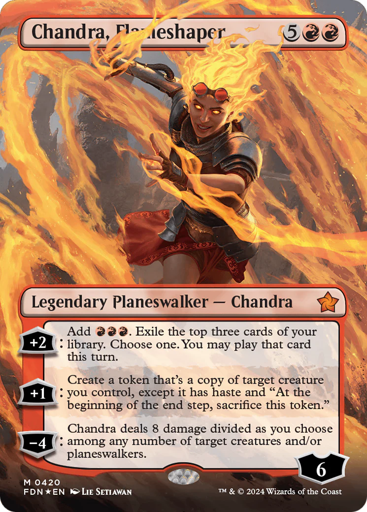 Chandra, Flameshaper (FDN-420) - Foundations (Borderless) Foil [Mythic]