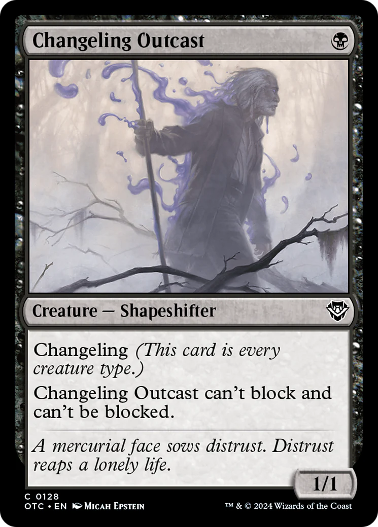 Changeling Outcast (OTC-128) - Outlaws of Thunder Junction Commander [Common]