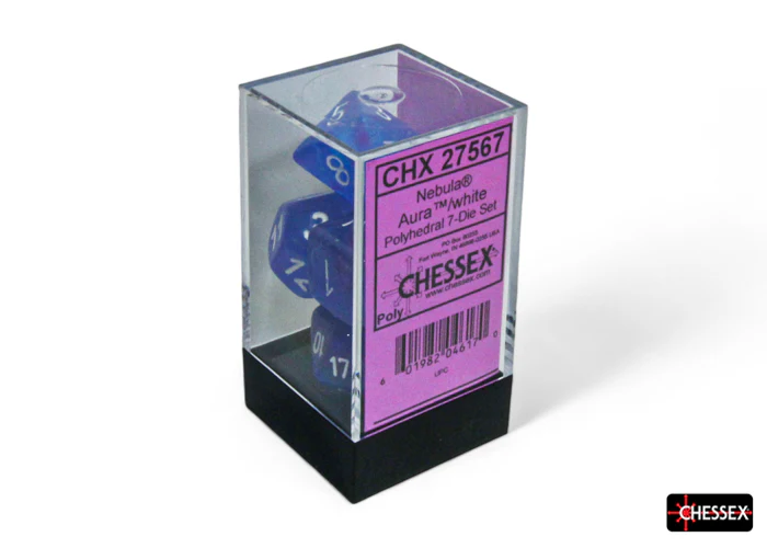 Chessex - 7-Dice Set - Nebula - Aura/White (Polyhedral)