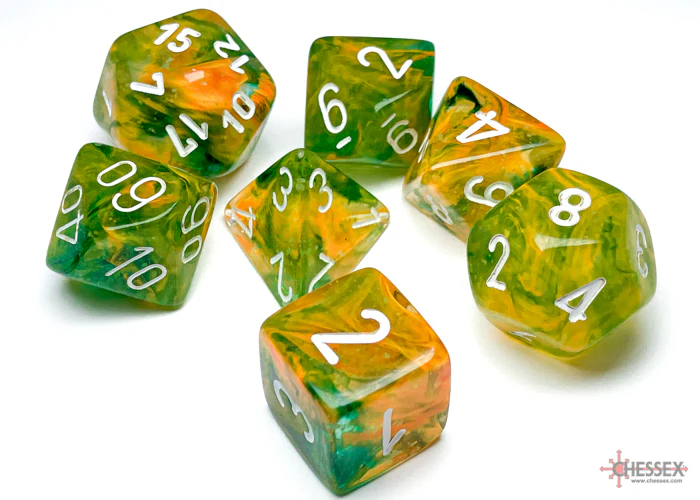 Chessex - 7-Dice Set - Nebula - Spring/White Luminary (Polyhedral) - Image 2
