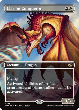 Clarion Conqueror (Borderless) (TDM-377) - Tarkir: Dragonstorm Foil [Rare]