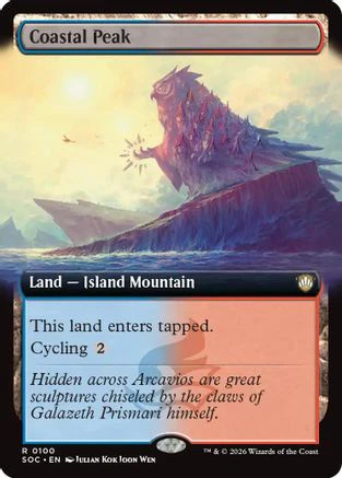 Coastal Peak (Extended Art) (SOC-100) - Commander: Secrets of Strixhaven [Rare]