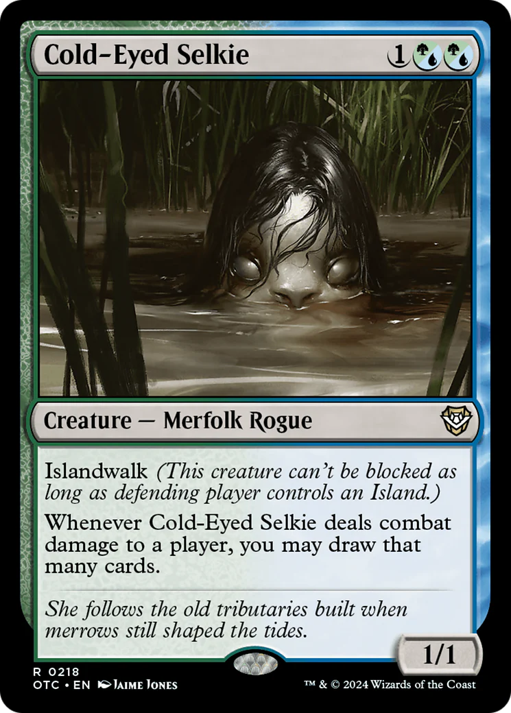 Cold-Eyed Selkie (OTC-218) - Outlaws of Thunder Junction Commander [Rare]