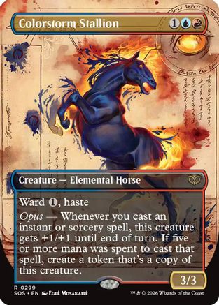 Colorstorm Stallion (Borderless) (SOS-299) - Secrets of Strixhaven Foil [Rare]