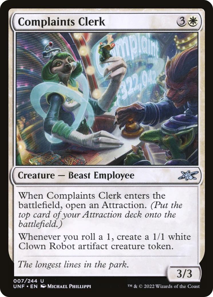 Complaints Clerk (UNF-007) - Unfinity [Uncommon]