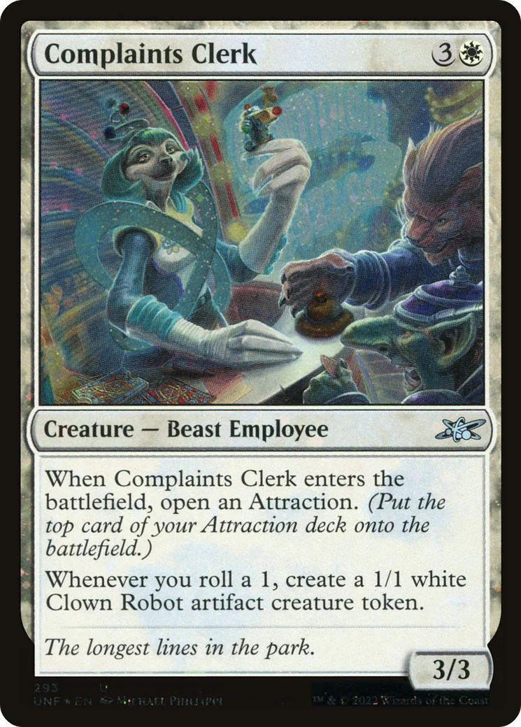 Complaints Clerk (UNF-293) - Unfinity Galaxy Foil [Uncommon]