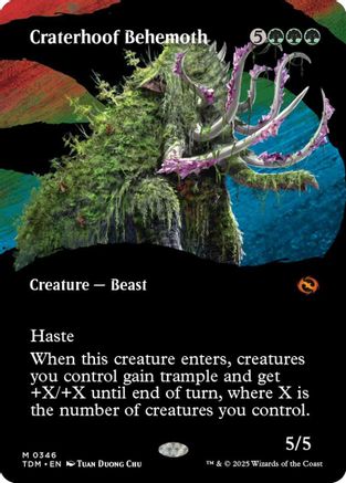 Craterhoof Behemoth (Borderless) (TDM-346) - Tarkir: Dragonstorm [Mythic]