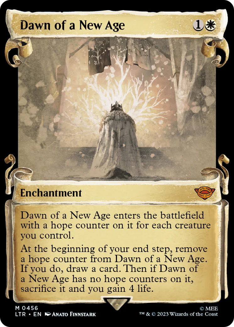 Dawn of a New Age (LTR-456) - The Lord of the Rings: Tales of Middle-earth: (Showcase) Scroll Foil [Mythic]