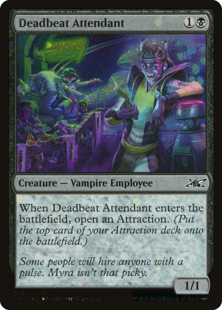 Deadbeat Attendant (UNF-355) - Unfinity Galaxy Foil [Common]