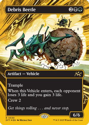 Debris Beetle (Borderless) (First-Place Foil) (DFT-530) - Aetherdrift Foil [Rare]