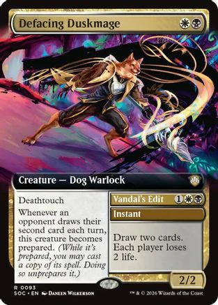 Defacing Duskmage (Extended Art) (SOC-093) - Commander: Secrets of Strixhaven [Rare]