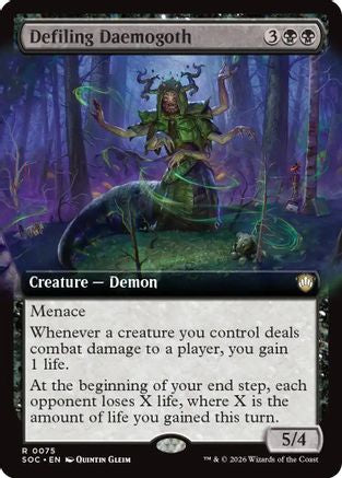 Defiling Daemogoth (Extended Art) (SOC-075) - Commander: Secrets of Strixhaven [Rare]