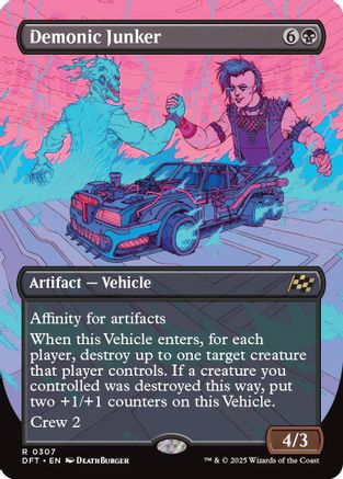 Demonic Junker (Borderless) (DFT-307) - Aetherdrift Foil [Rare]