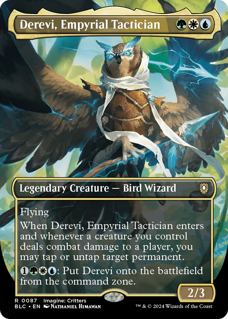 Derevi, Empyrial Tactician (BLC-087) - Bloomburrow Commander (Borderless) Foil [Rare]