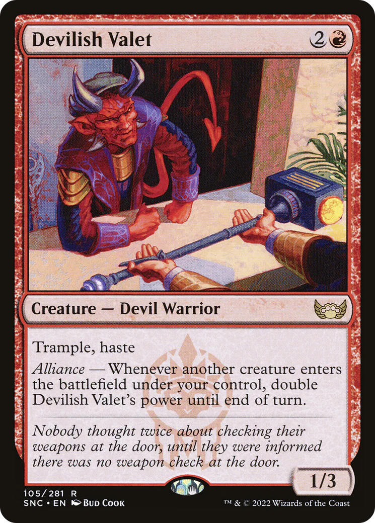 Devilish Valet (SNC-105) - Streets of New Capenna Foil [Rare]