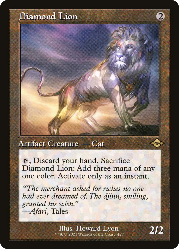 Diamond Lion (MH2-427) - Modern Horizons 2 Etched Foil [Rare] Retro Frame