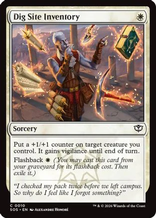 Dig Site Inventory (SOS-010) - Secrets of Strixhaven Foil [Common]